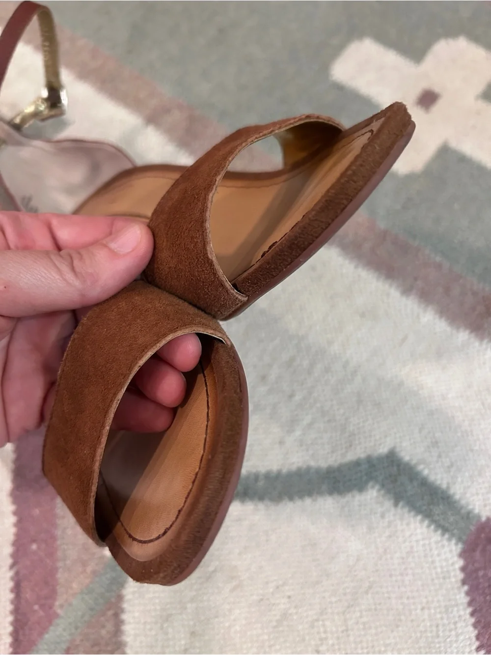 Seychelles Brown Leather & Suede Platform Wedge Ankle Strap Sandals Size 9